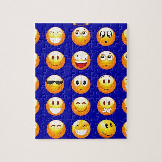 donkerblauwe emojas legpuzzel (Verticaal)