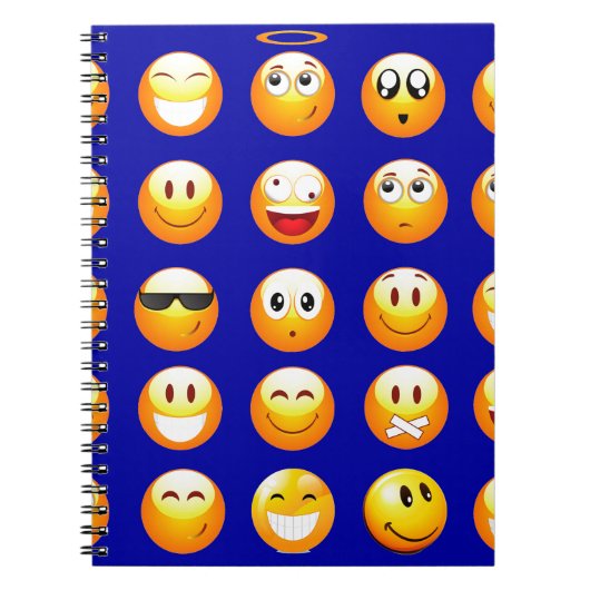 donkerblauwe emojas notitieboek (Voorkant)