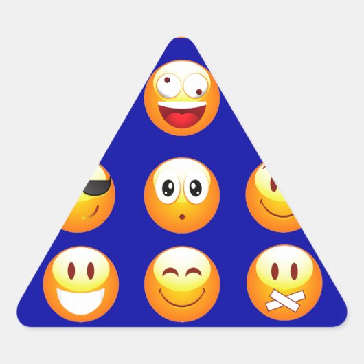 donkerblauwe emojas sticker (Voorkant)