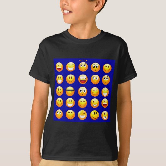 donkerblauwe emojas t-shirt (Voorkant)