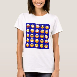 donkerblauwe emojas t-shirt