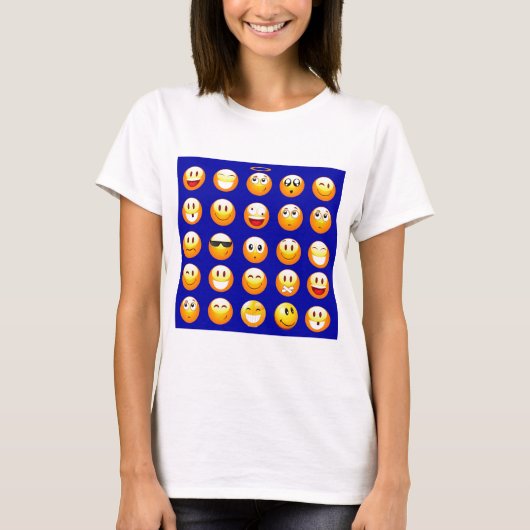 donkerblauwe emojas t-shirt (Voorkant)