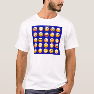 donkerblauwe emojas t-shirt