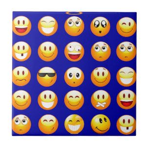 donkerblauwe emojas tegeltje