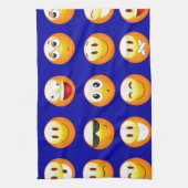 donkerblauwe emojas theedoek (Verticaal)