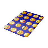 Donkerblauwe Emoji badkamer badmat badmat (Gekanteld)