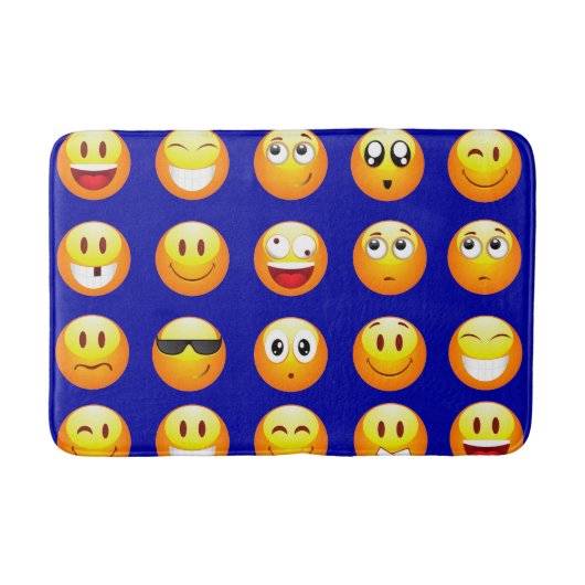 Donkerblauwe Emoji badkamer badmat badmat (Voorkant)