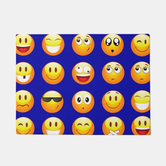 Donkerblauwe Emoji deurmat deurmat (Voorkant)