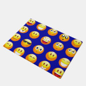 Donkerblauwe Emoji deurmat deurmat (Schuin)