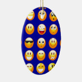donkerblauwe emojis keramisch ornament (Rechts)
