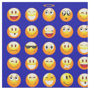Donkerblauwe emoji's stof
