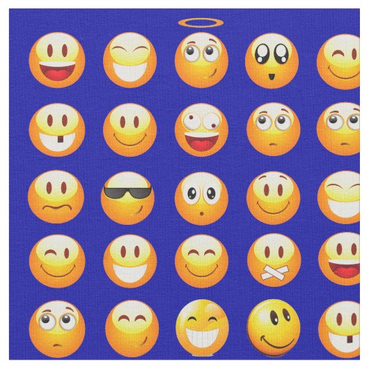 Donkerblauwe emoji's stof (Close Up)