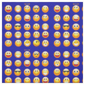 Donkerblauwe emoji's stof (Swatch)