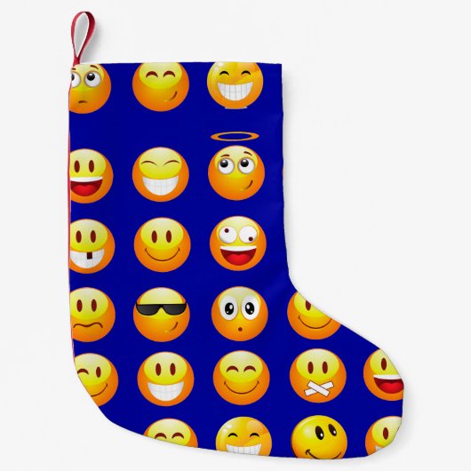 donkerblauwe emojis xmas kerstmis kleine kerstsok (Voorkant)