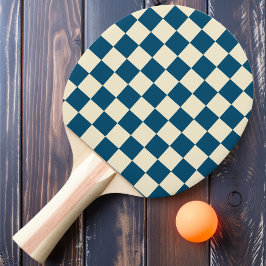 Donkerblauwe en Crème Schachering Tafeltennisbatje
