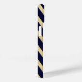 Donkerblauwe en gouden strepen Case-Mate iPhone case (Achterkant / Rechts)