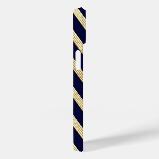 Donkerblauwe en gouden strepen Case-Mate iPhone case (Achterkant / Rechts)