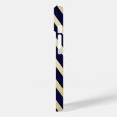 Donkerblauwe en gouden strepen Case-Mate iPhone case (Achterkant / Links)