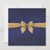 Donkerblauwe en gouden uitnodiging van de Partij v (Achterkant)