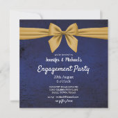 Donkerblauwe en gouden uitnodiging van de Partij v (Voorkant)