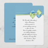 Donkerblauwe en groene linten en alleen borstelont kaart (Voorkant / Achterkant)