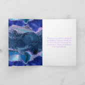 Donkerblauwe en Paarse oceaanAgate Birthday Bedankkaart (Binnen)
