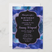 Donkerblauwe en Paarse oceaanAgate Birthday Kaart (Voorkant)