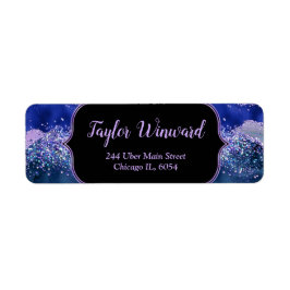 Donkerblauwe en Paarse Ocean Agaat Etiket