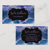 Donkerblauwe en Paarse Ocean Agaat Visitekaartje (Voorkant / Achterkant)