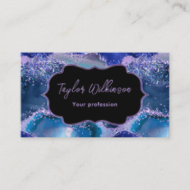 Donkerblauwe en Paarse Ocean Agaat Visitekaartje