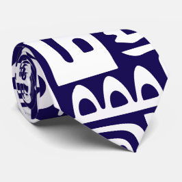 Donkerblauwe en witte doodles van 7 stropdas