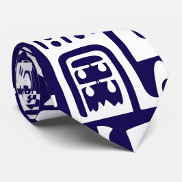 Donkerblauwe en witte doodles van 7 stropdas