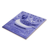 Donkerblauwe en witte eend Europese Folk Animal Ar Tegeltje (Zijkant)