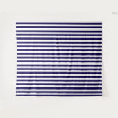 Donkerblauwe en witte gestreepte decoratieve wandt wandkleed (Voorkant (horizontaal))
