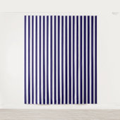 Donkerblauwe en witte gestreepte decoratieve wandt wandkleed (Voorkant)