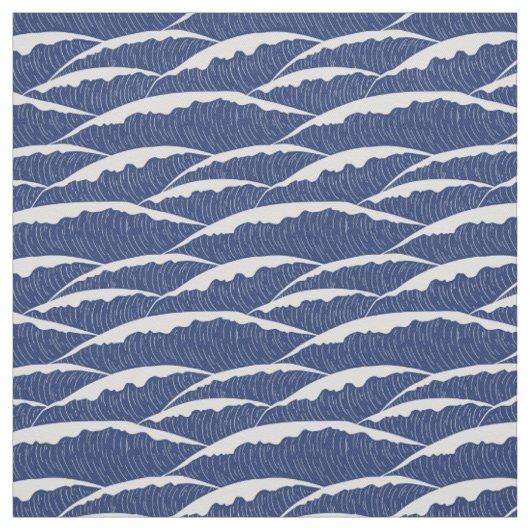 Donkerblauwe en witte golven stof (Swatch)