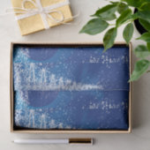 Donkerblauwe en witte kerstsieraden en bomen tissuepapier (Geschenk)