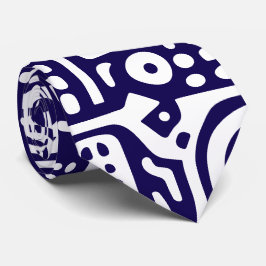 donkerblauwe en witte krabbels van 7 stropdas