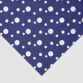 Donkerblauwe en witte pooldots tissuepapier (Detail)
