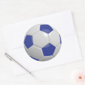 Donkerblauwe en Witte Voetbal Ronde Sticker (Envelop)