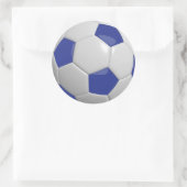 Donkerblauwe en Witte Voetbal Ronde Sticker (Tas)