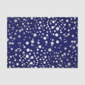 Donkerblauwe en zilveren Confetti Stippen Tissuepapier (Voorkant)