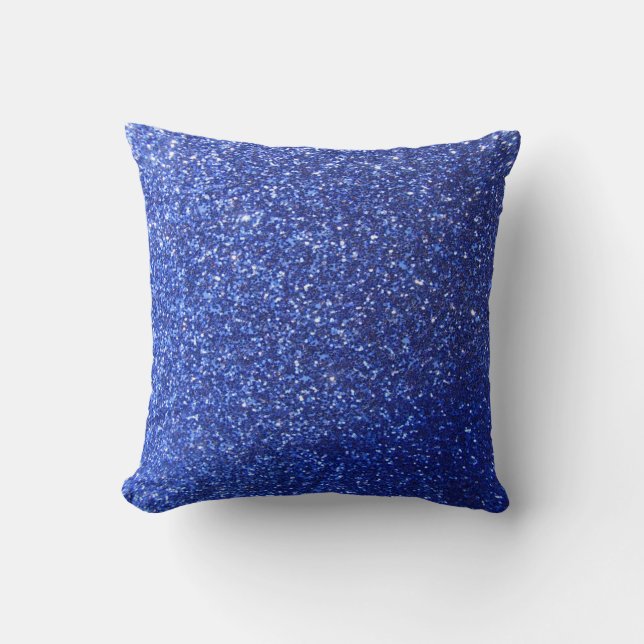 Donkerblauwe faux-glitter-afbeelding kussen (Voorkant)