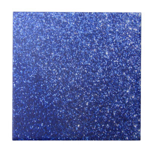 Donkerblauwe faux-glitter-afbeelding tegeltje