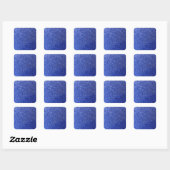 Donkerblauwe faux-glitter-afbeelding vierkante sticker (Vel)