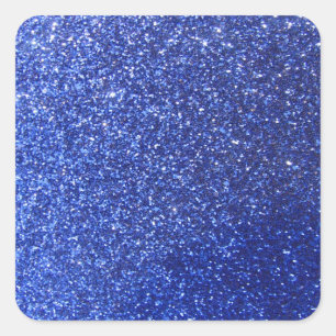 Donkerblauwe faux-glitter-afbeelding vierkante sticker