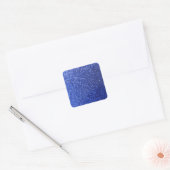 Donkerblauwe faux-glitter-afbeelding vierkante sticker (Envelop)