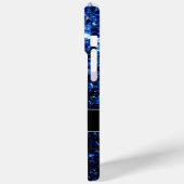 Donkerblauwe faux glitter fonkelt Monogram Case-Mate iPhone Case (Achterkant / Links)