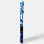 Donkerblauwe faux glitter fonkelt Monogram Case-Mate iPhone Case (Achterkant / Rechts)