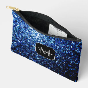 Donkerblauwe faux glitter fonkelt Monogram Etui